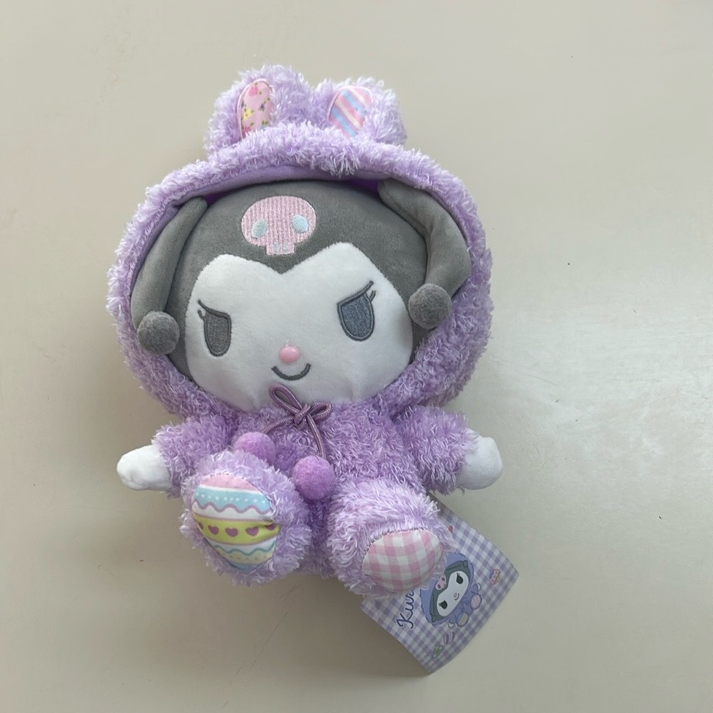 NWT Sanrio‎ Smiles Kuromi Plush 2022 Easter Rabbit Ear Hoodie 9” My Melody